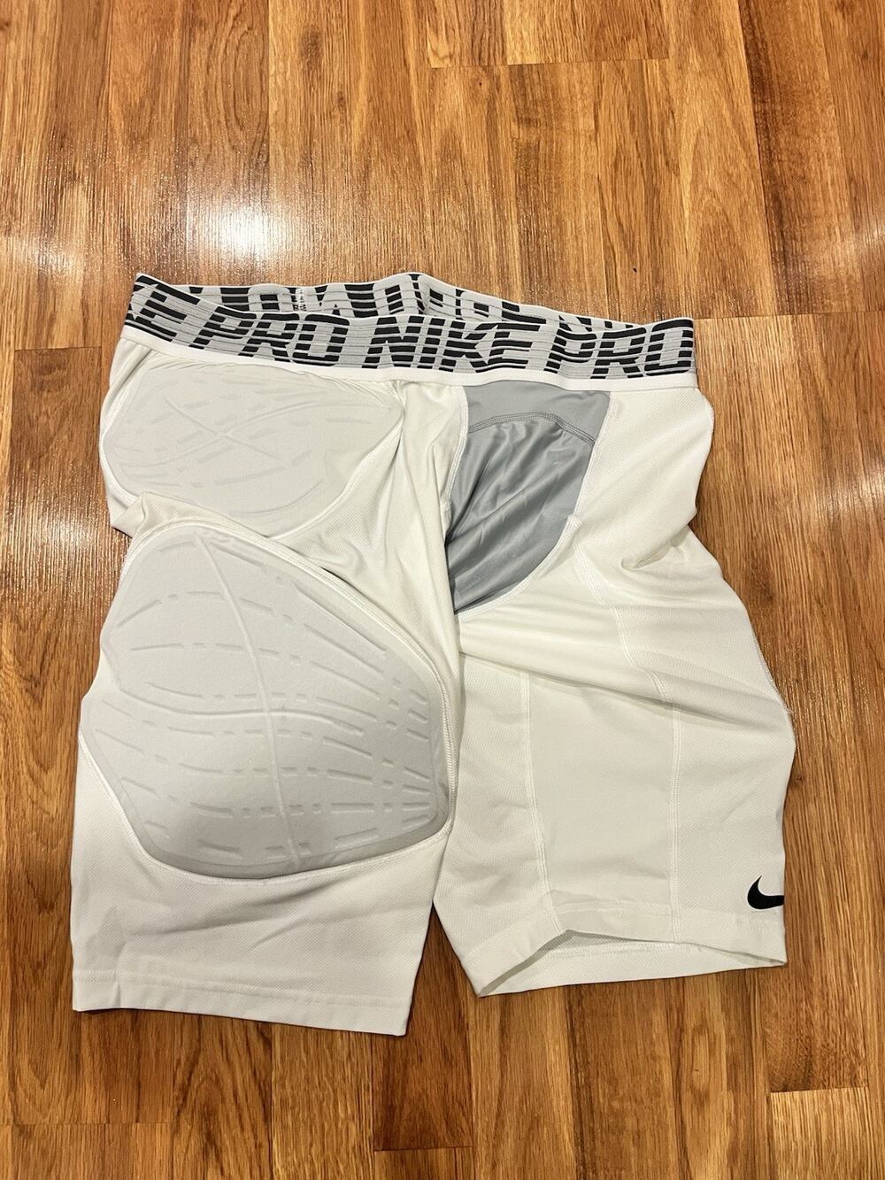 Nike Pro Hyperstrong Padded Compression Shorts Football Girdle White Men's